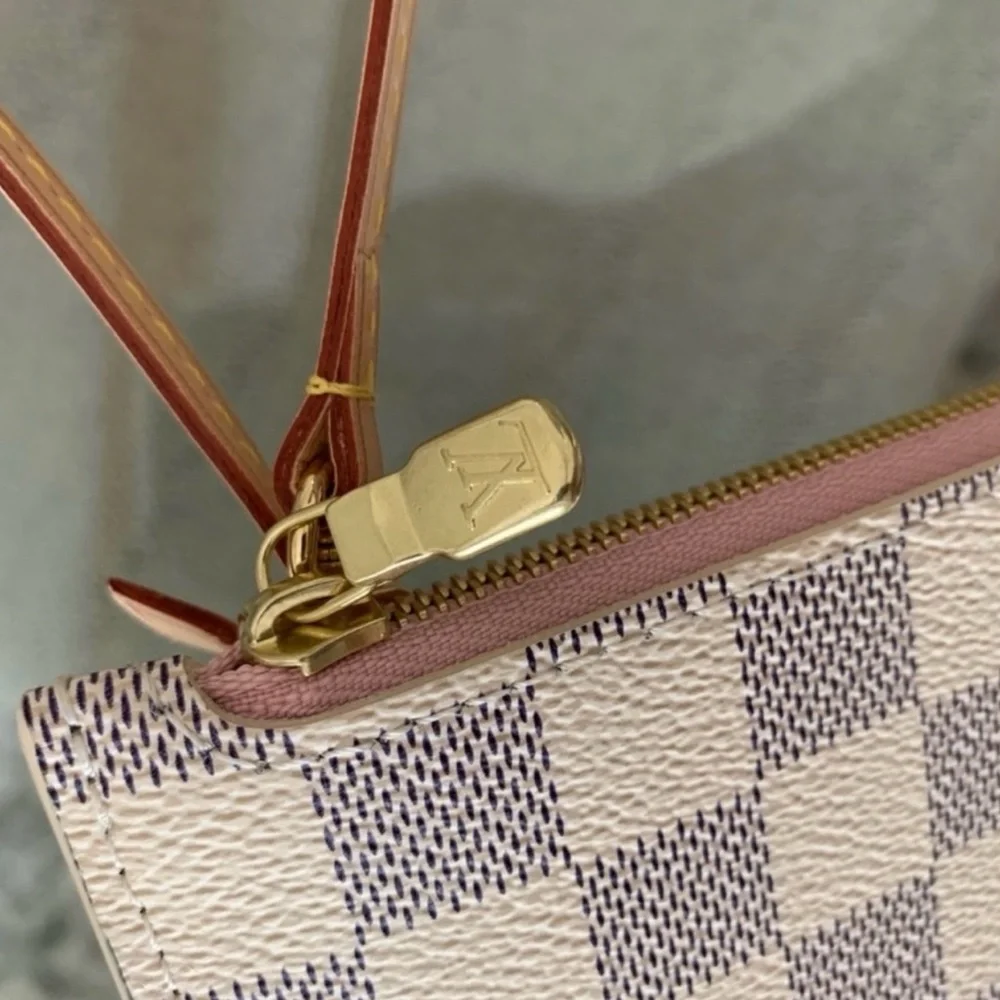 Authentic NEW Louis Vuitton Neverfull GM damier ebene pink ballerina lining